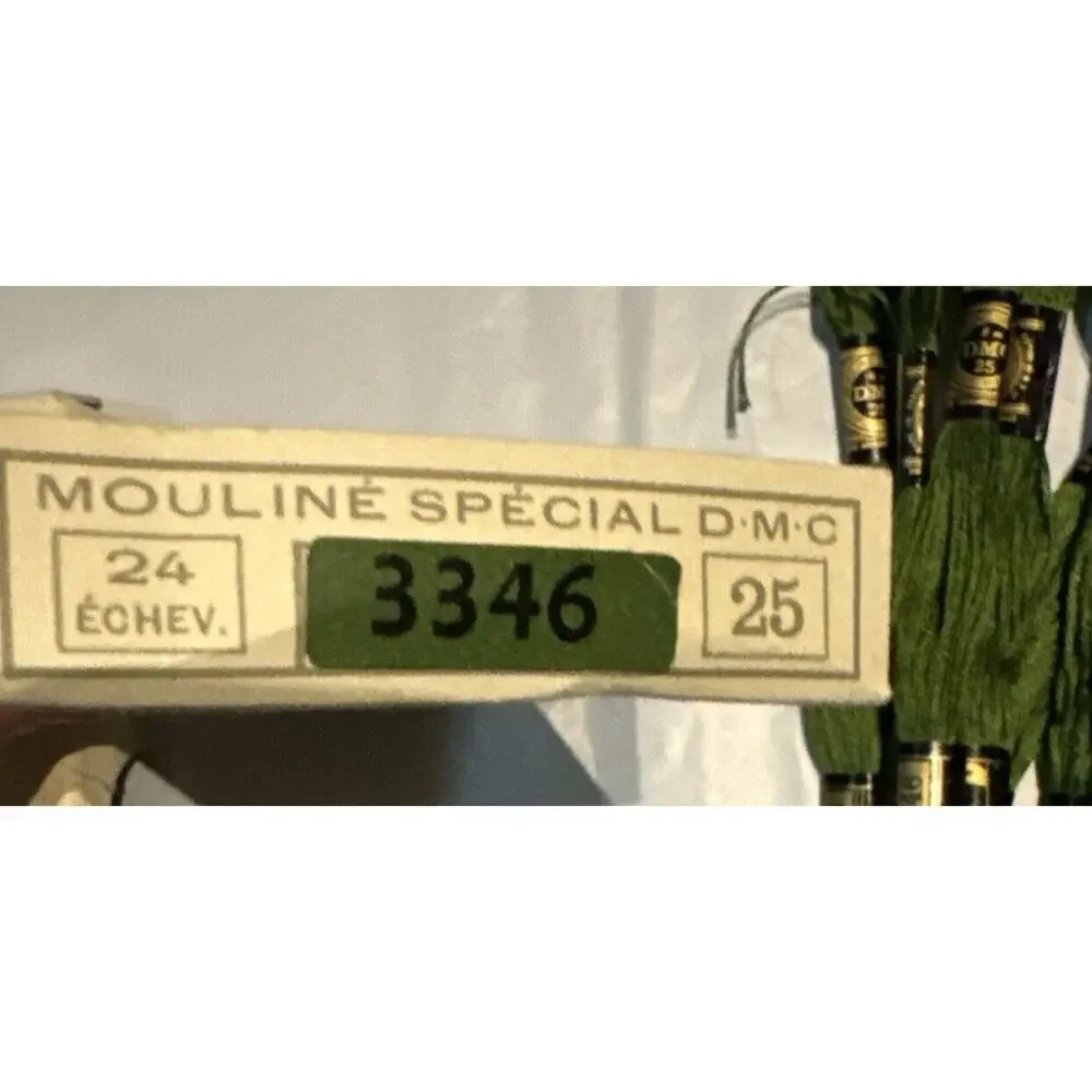 Embroidery Thread D.M.C Dollfus-Mieg & Cie VTG No. 3346 Green (12) Org Box